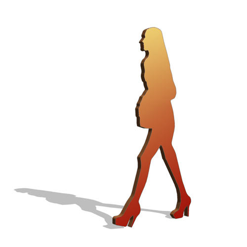 W A L K I N G WOMAN w/PURSE