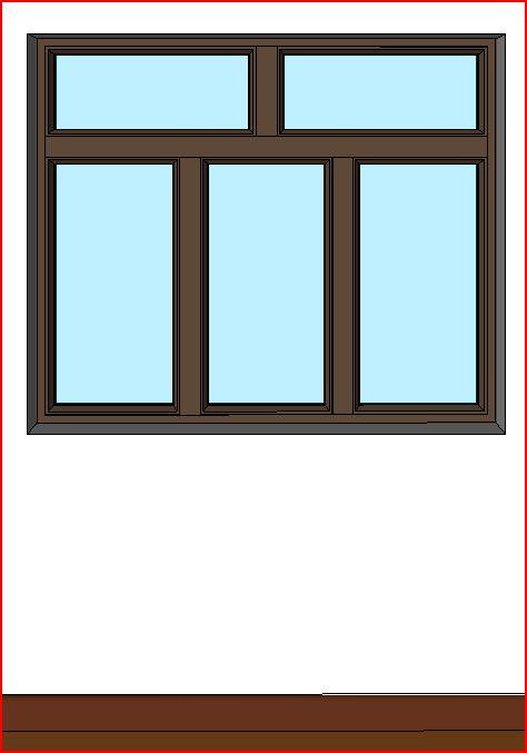Aluminium Windows - Outward Opening - 3 Lower and 2 Upper