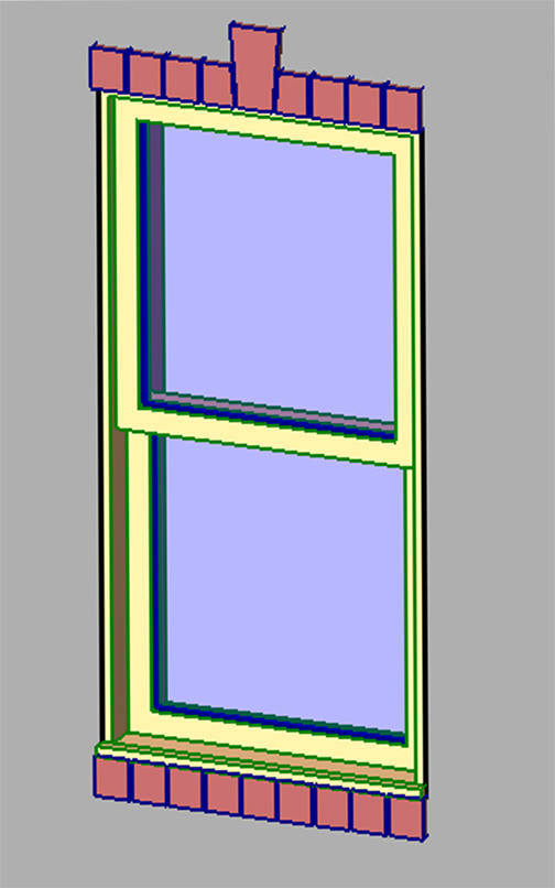 Double Hung Window w/ header an sill