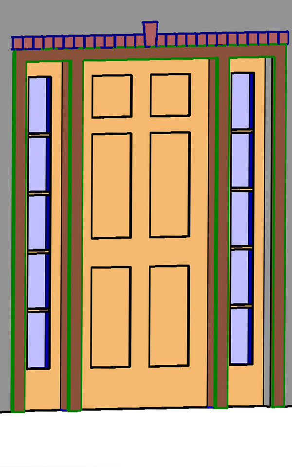 Front door w/ header and sidelights