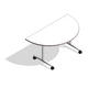 COALESSE_AKIRA - D-Shaped Fixed Top w/T-Base and Casters (Standard Height)