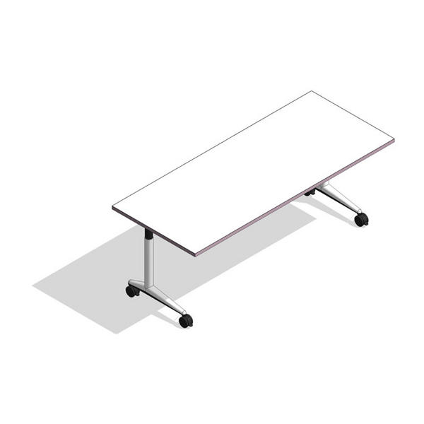 COALESSE_AKIRA - Rectangle Fixed Top w/L-Base and Casters (Adjustable Height)