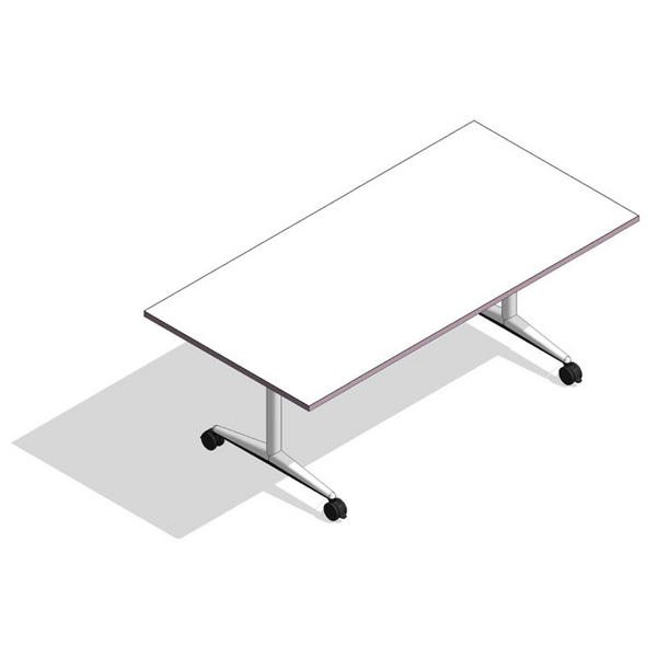 COALESSE_AKIRA - Rectangle Flip Top w/T-Base (Adjustable Height)