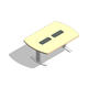 COALESSE_E-TABLE - Soft-Radius 6', Aluminum Base