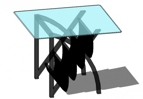 Coffee Table  - Square 2'x2' Glass Top + Steel Frame