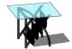 Coffee Table - Square 2'x2' Glass Top + Steel Frame