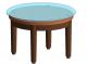Coffee Table - 2'-0" Dia. Circular Glass Top + Wood Legs