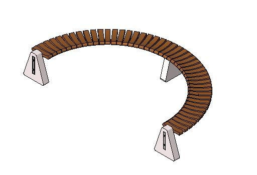 semi circular iston bench
